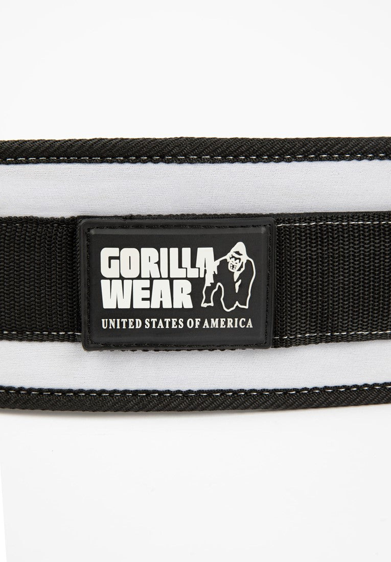 Gorilla Wear Halterriem - 4 Inch Dames Lifting Belt - Zwart/Wit - Detail