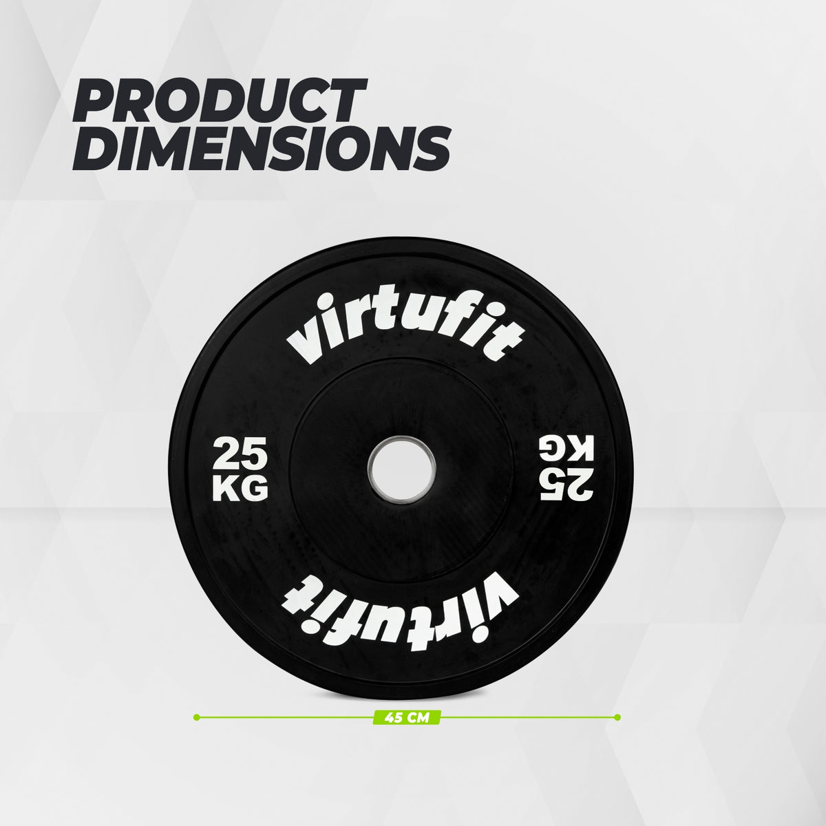 VirtuFit Bumper Plate - Olympische Hantelscheibe aus Gummi - 50 mm - 25 kg