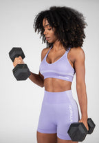 Gorilla Wear Selah Seamless Sportbeha - Lila - In gebruik