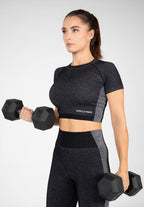 Gorilla Wear Selah Seamless Crop Top - Zwart - In gebruik