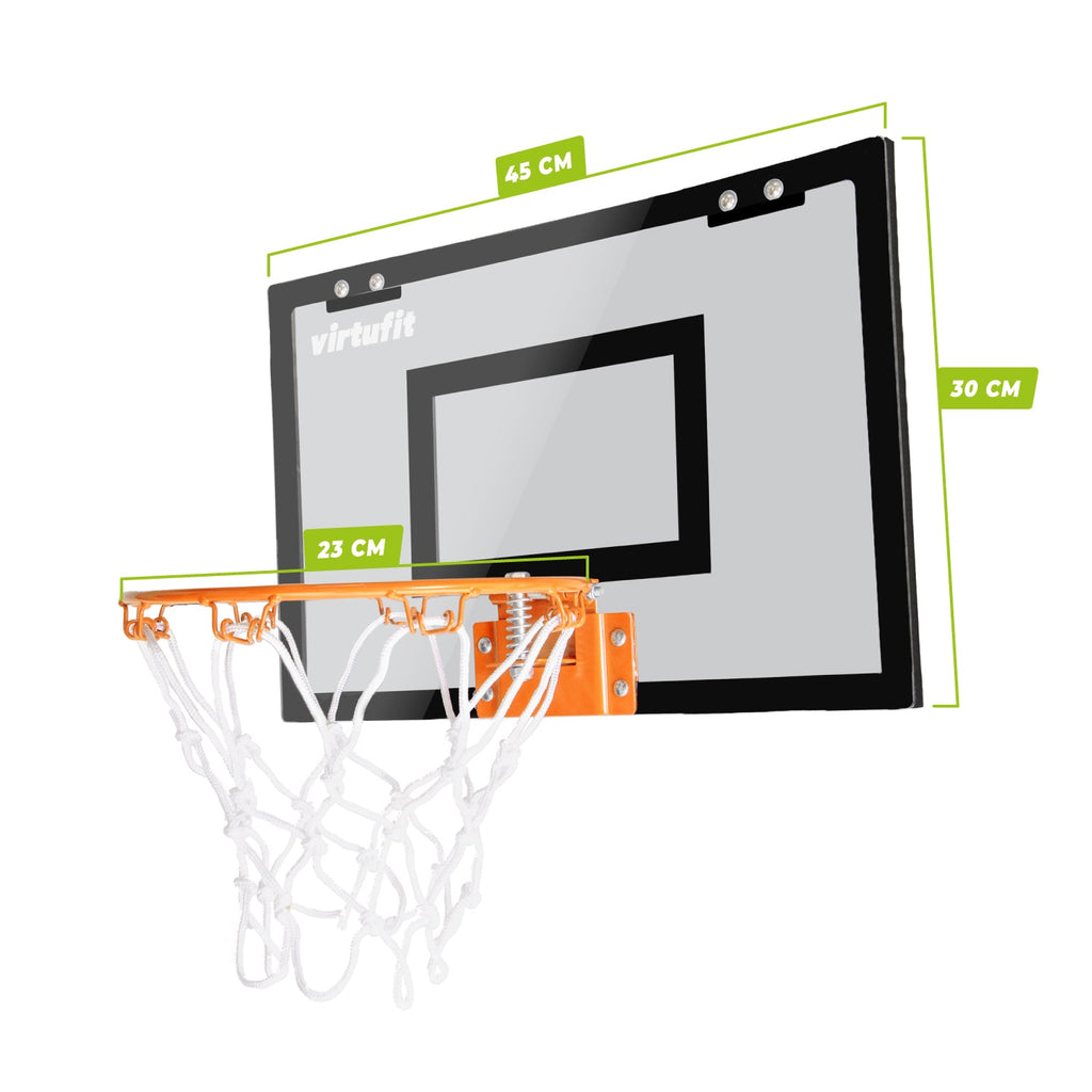 VirtuFit Pro Mini Basketbalbord met 2 Ballen en Pomp - Zwart - In gebruik