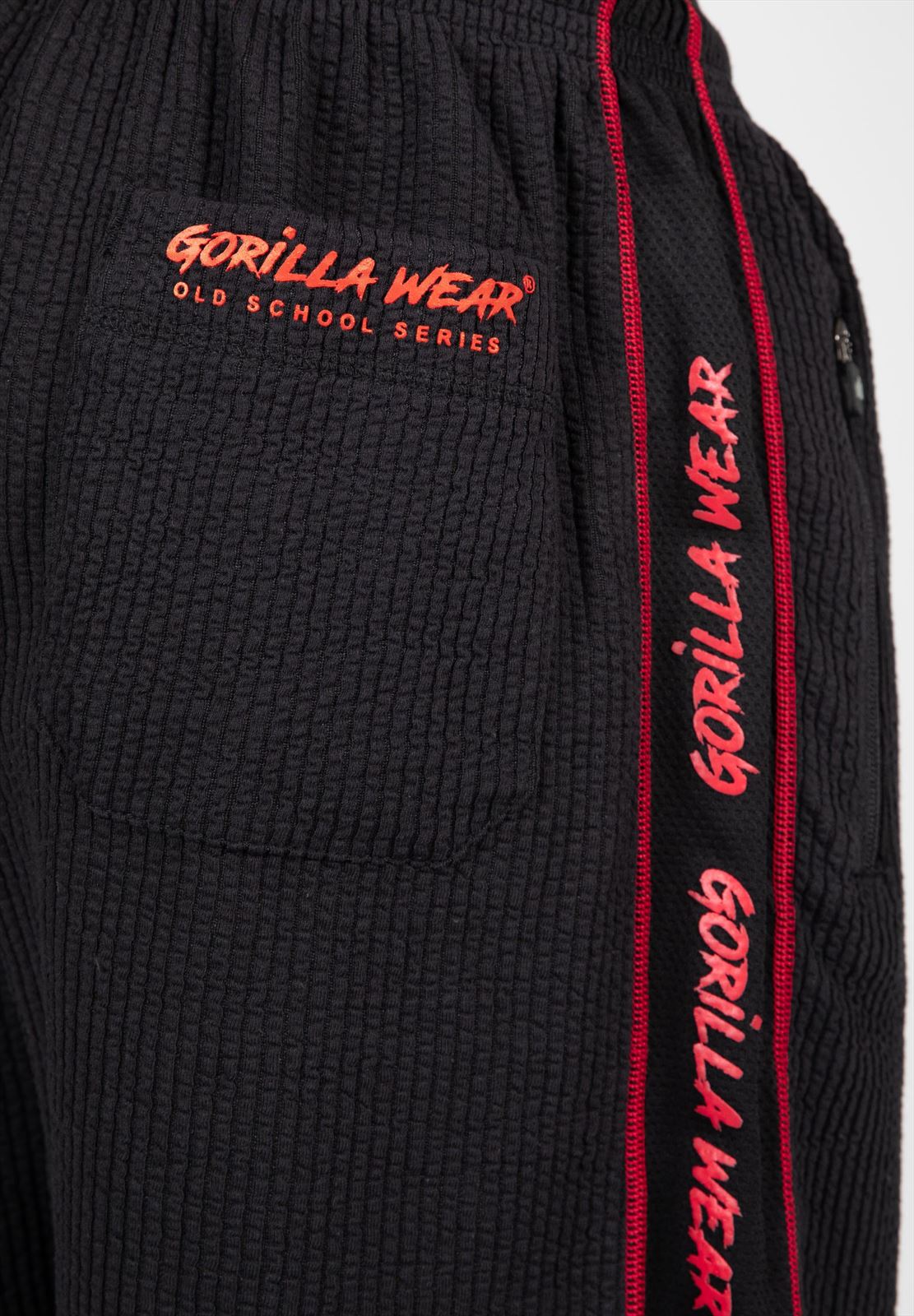 Gorilla Wear Buffalo Old School Workout Shorts - Zwart/Rood - Afbeelding 7
