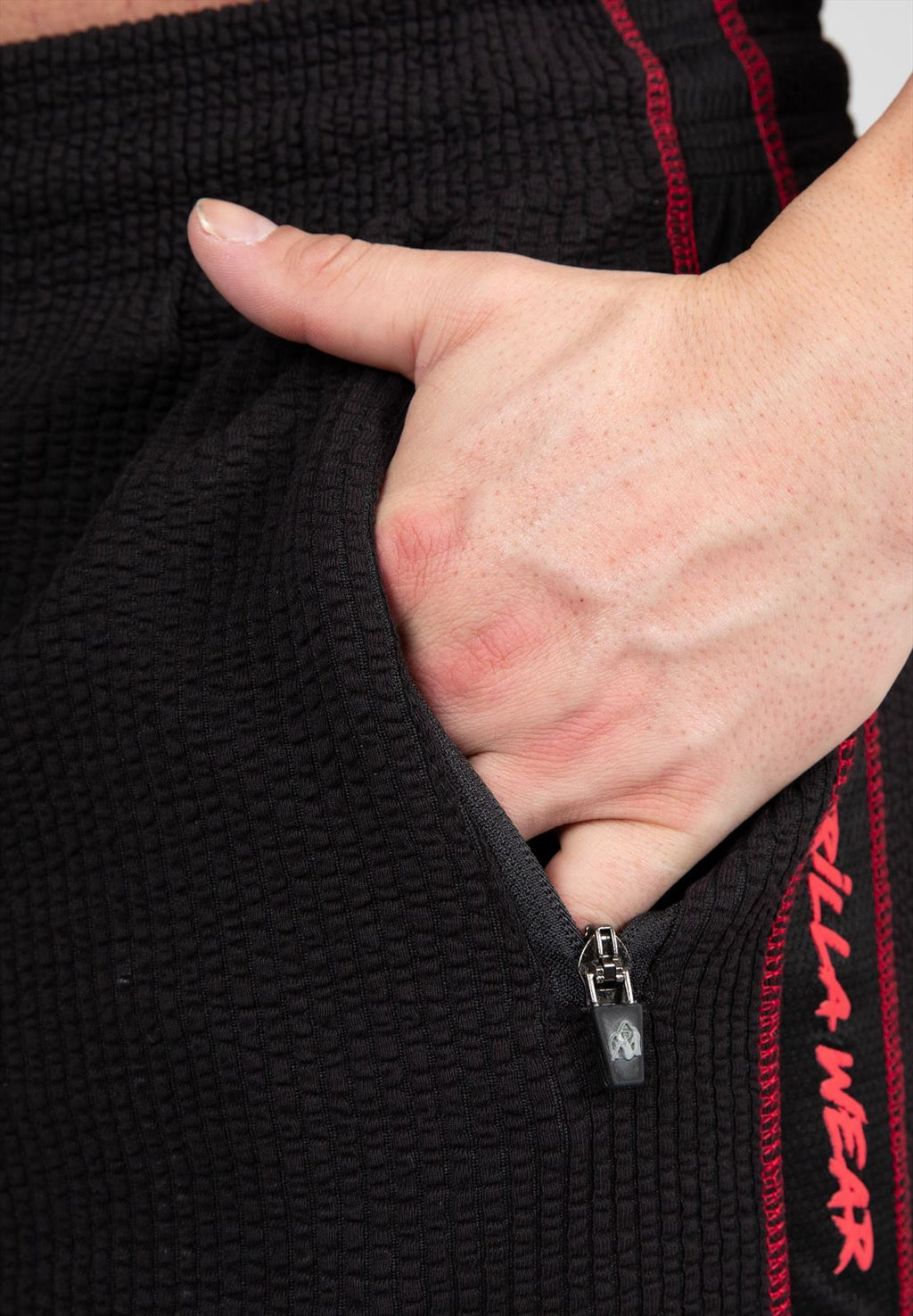 Gorilla Wear Buffalo Old School Trainingsbroek - Zwart/Rood - Afbeelding 7
