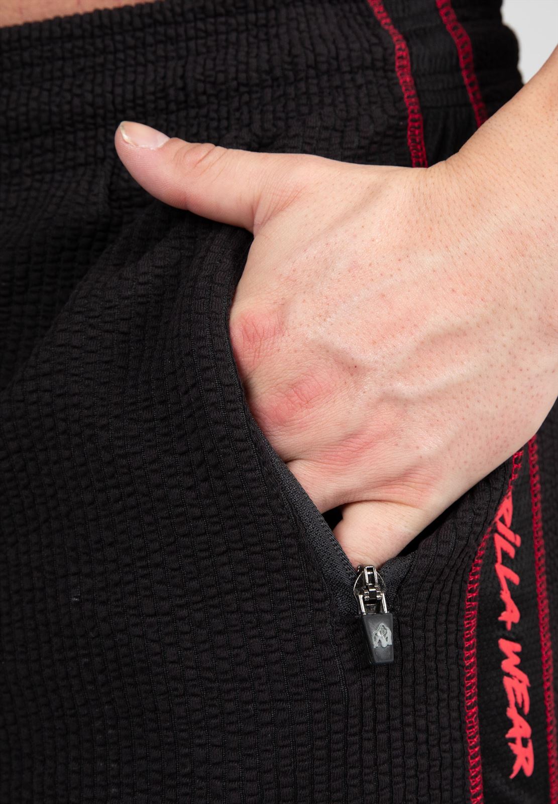 Gorilla Wear Buffalo Old School Trainingsbroek - Zwart/Rood - Afbeelding 7