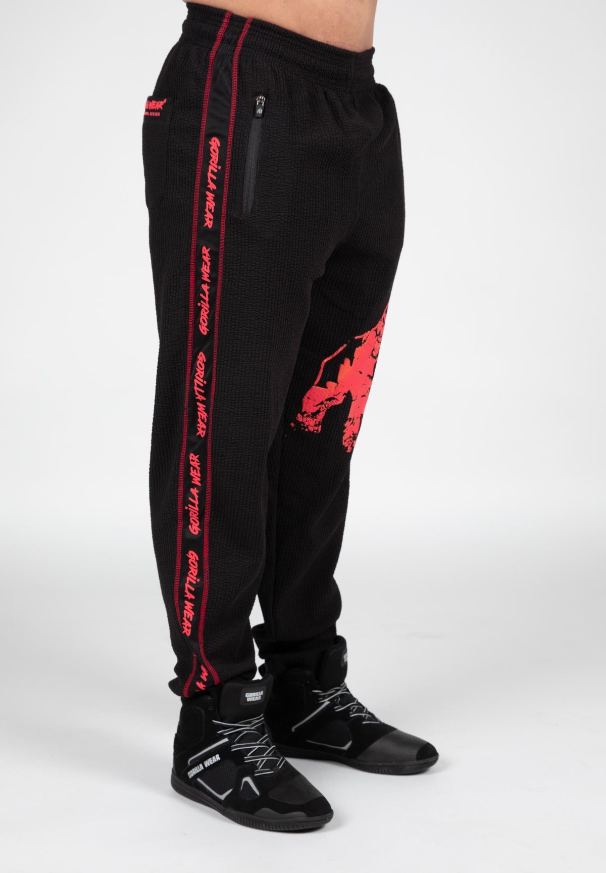Gorilla Wear Buffalo Old School Trainingsbroek - Zwart/Rood - Afbeelding 11