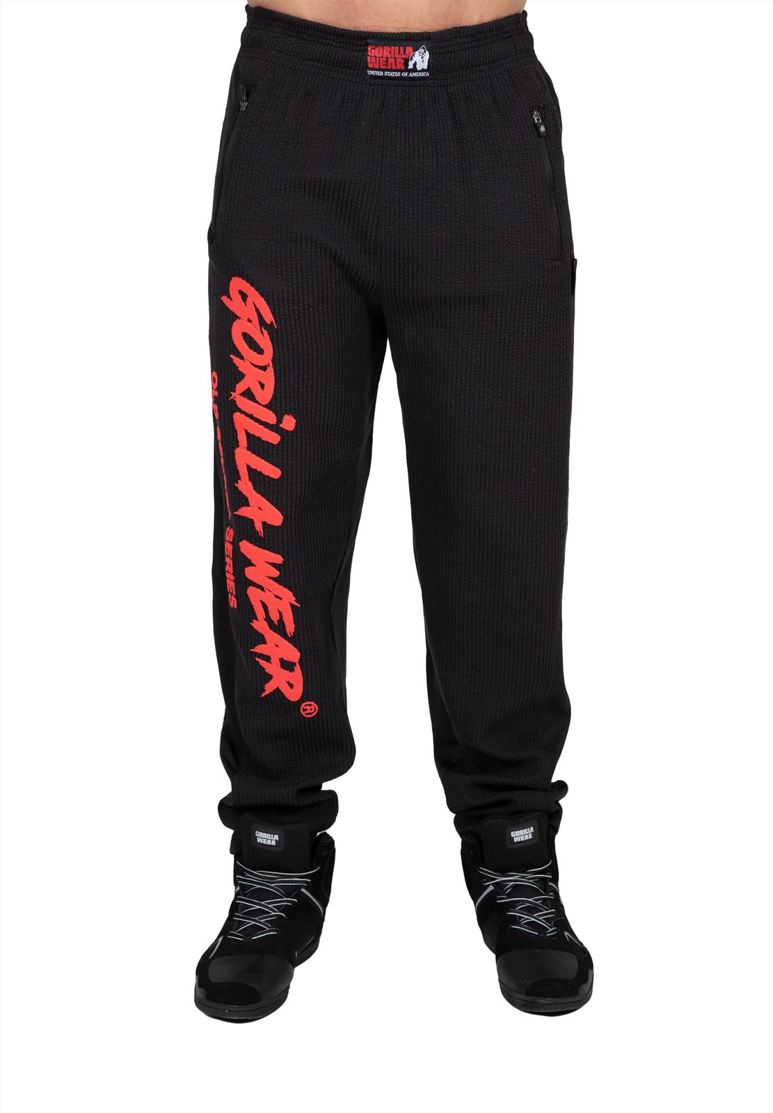 Gorilla Wear Augustine Old School Trainingsbroek - Zwart/Rood - Afbeelding 10