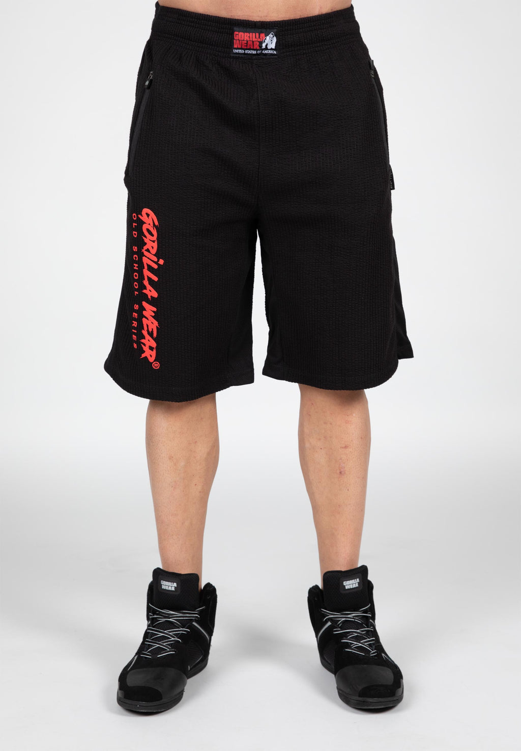 Gorilla Wear Augustine Old School Shorts - Zwart/Rood - Afbeelding 8