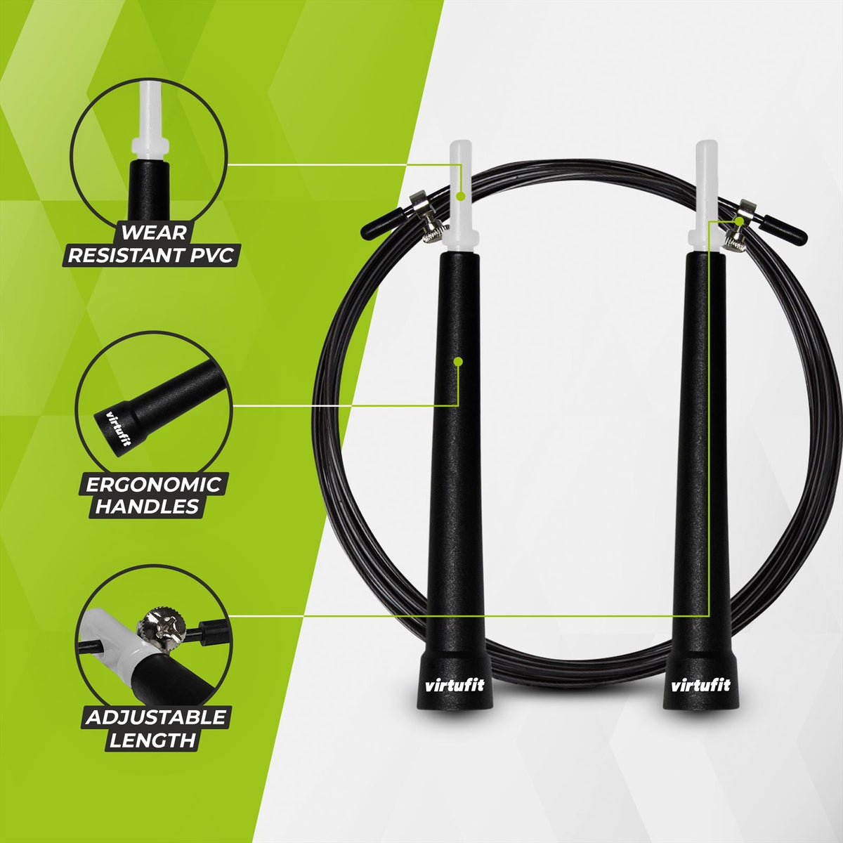 VirtuFit Speedrope - Springtouw - Verstelbaar - Zwart - In gebruik