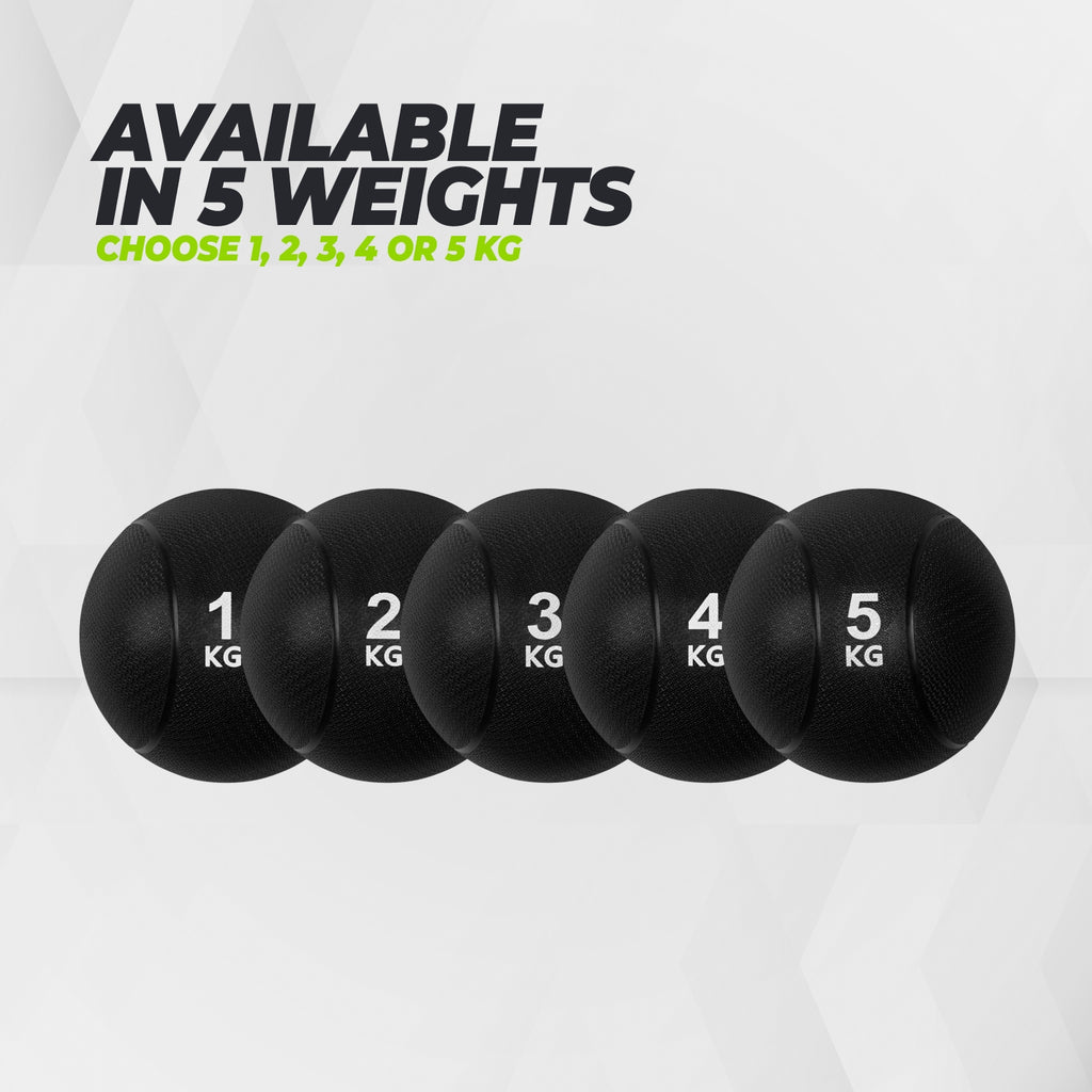 VirtuFit Medizinball Pro - Medizinball - 5 kg - Gummi - Schwarz
