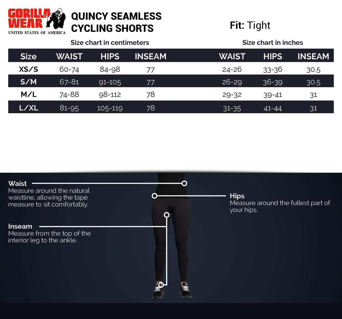 Gorilla Wear Quincy Seamless Cycling Shorts - Zwart - In gebruik