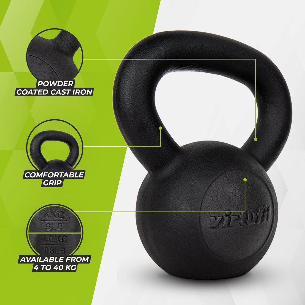 VirtuFit Kettlebell Pro - Kettle Bell - Gietijzer - 4 kg - Afbeelding 6