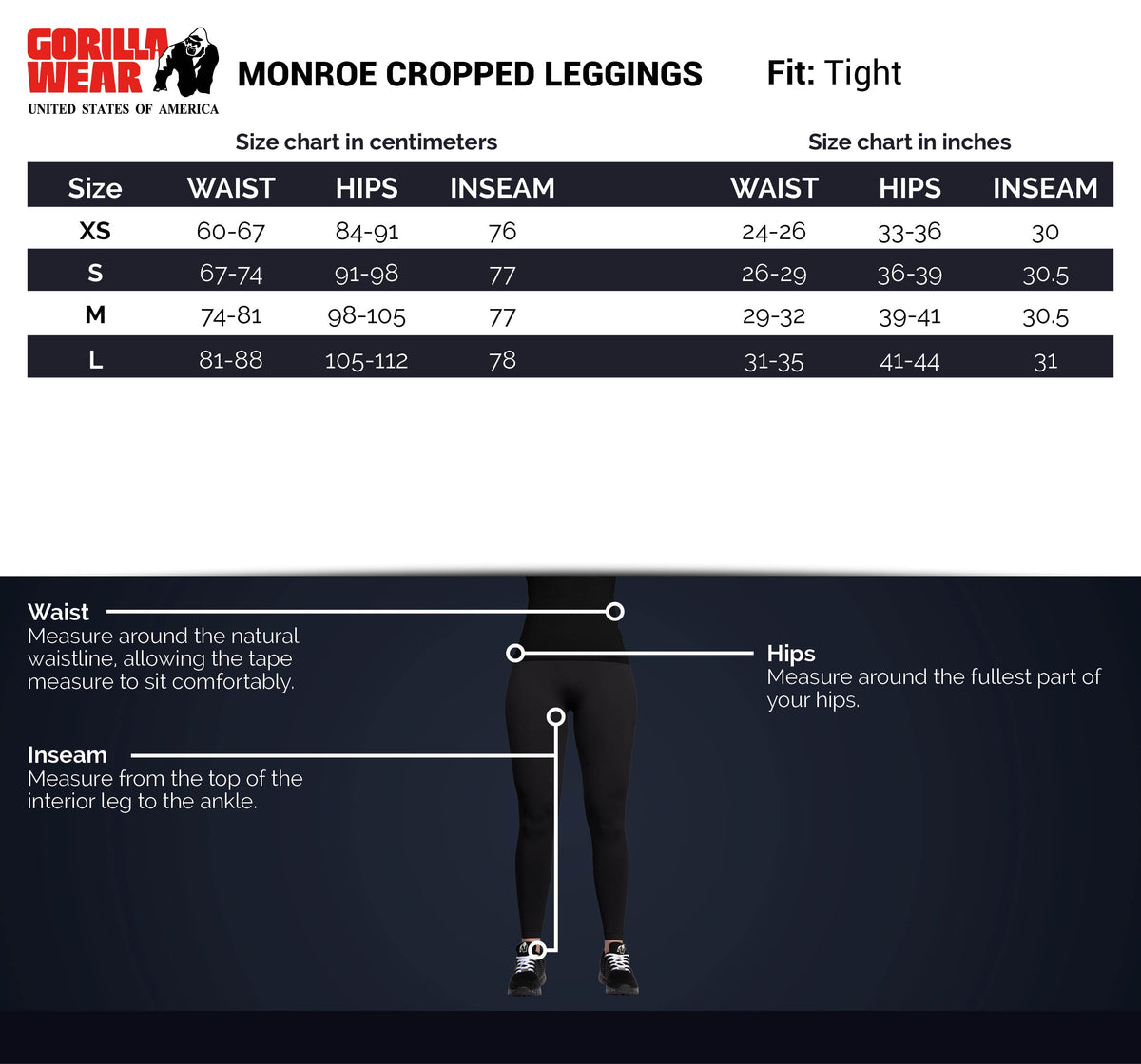 Gorilla Wear Monroe Cropped Leggings - Grijs - Afbeelding 10