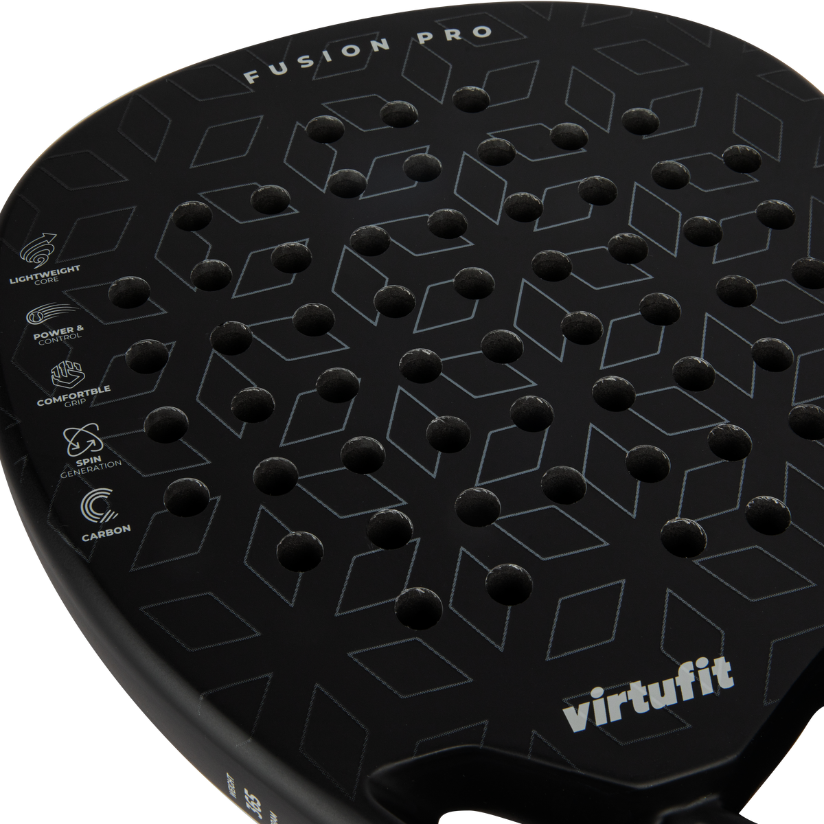 VirtuFit Fusion Pro Padel Racket - Zwart - Silver - In gebruik