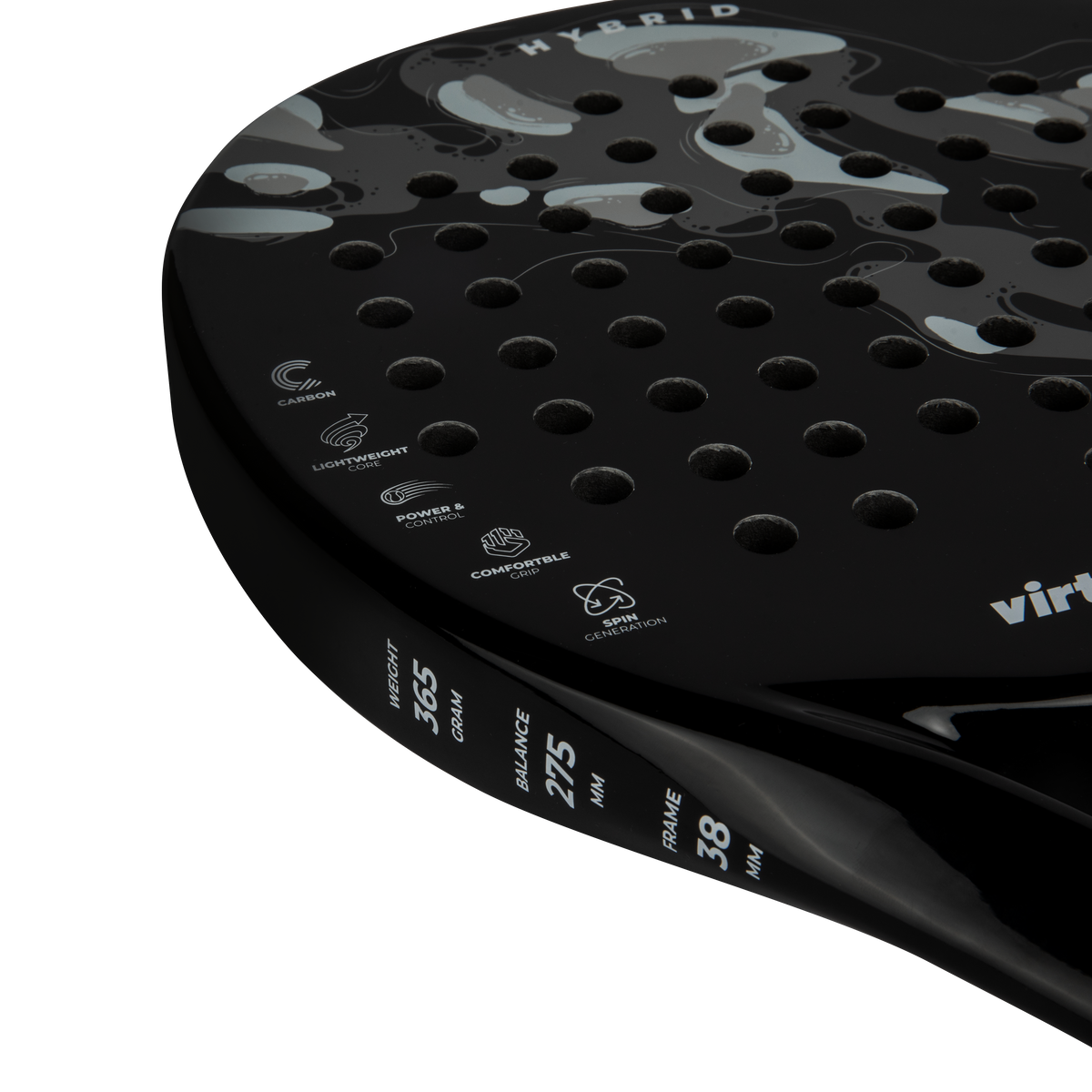 VirtuFit Hybrid Padel Racket - Schwarz - Grau - Zweite Chance