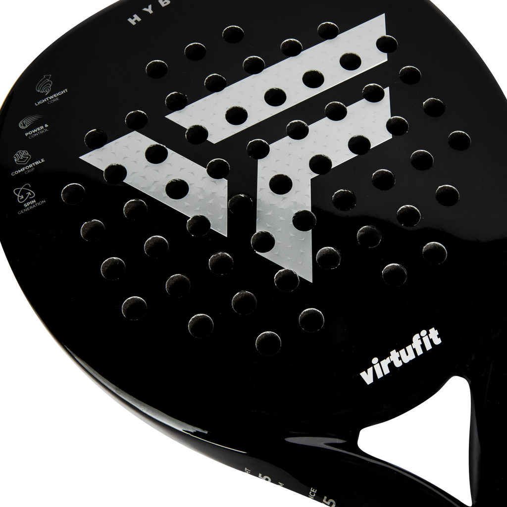 VirtuFit Hybrid Padel Racket - Zwart - Silver - In gebruik