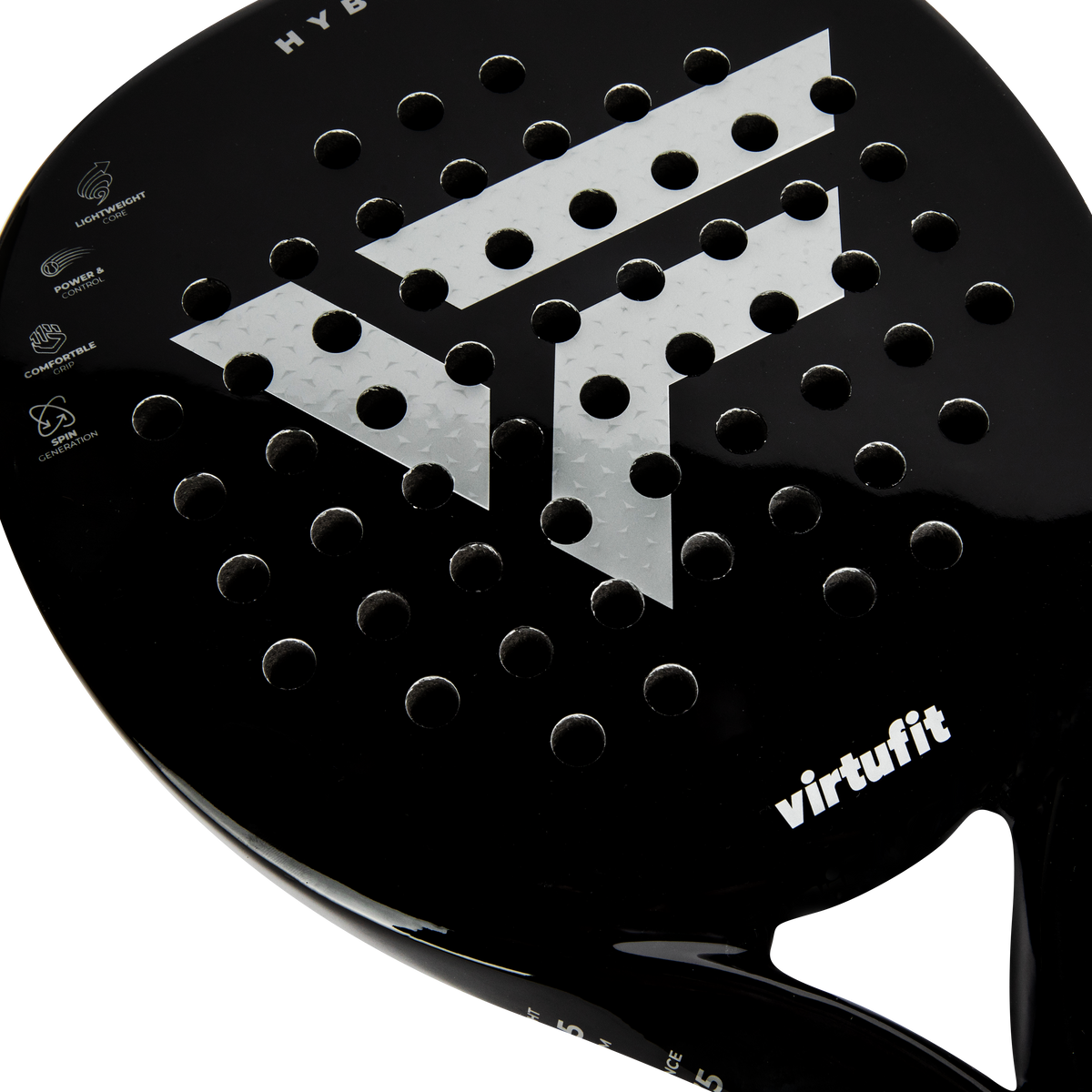 VirtuFit Hybrid Padel Racket - Zwart - Silver - In gebruik