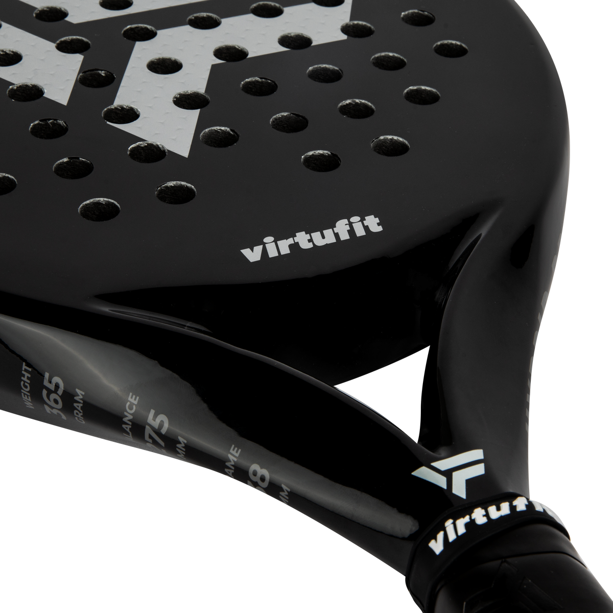 VirtuFit Hybrid Padel Racket - Zwart - Silver - Afbeelding 5