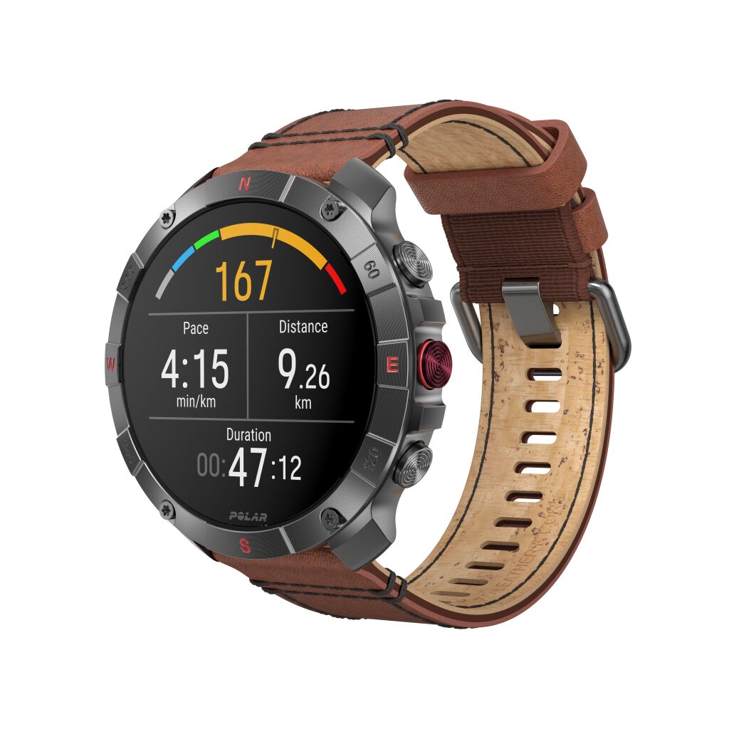 Polar Grit X2 Pro Titan Premium Outdoor Smart Watch - Brons/Zwart - S/L - Vooraanzicht