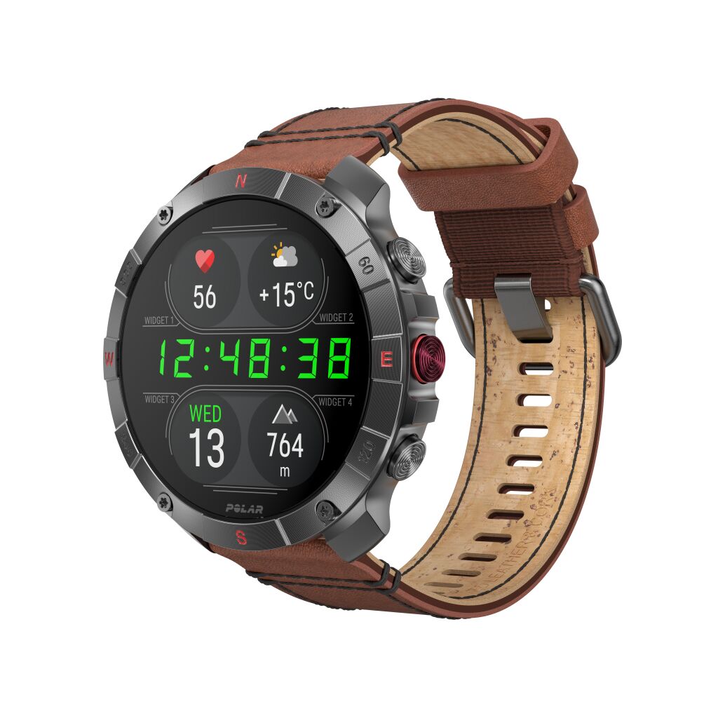 Polar Grit X2 Pro Titan Premium Outdoor Smart Watch - Brons/Zwart - S/L - Vooraanzicht
