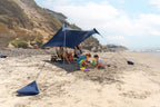 Sport-Brella Solbreeze Zonnescherm - Open Strandtent - Blauw - In gebruik