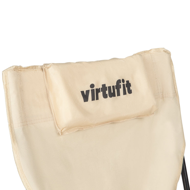 VirtuFit Campingstoel opvouwbaar met voetsteun - Strandstoel  - Beige - Afbeelding 7