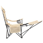 VirtuFit Campingstoel opvouwbaar met voetsteun - Strandstoel  - Beige - Afbeelding 11
