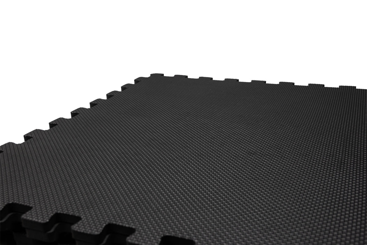 VirtuFit Fitness Puzzelmat - 12-delige Vloermat - 240 x 180 cm - Zwart - Detailopname
