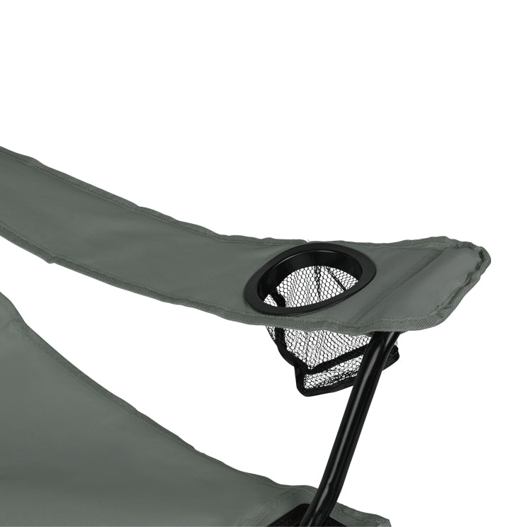 VirtuFit Opvouwbare Camping Stoel met Voetsteun - Strandstoel - Grijs - Tweedekans - Afbeelding 9