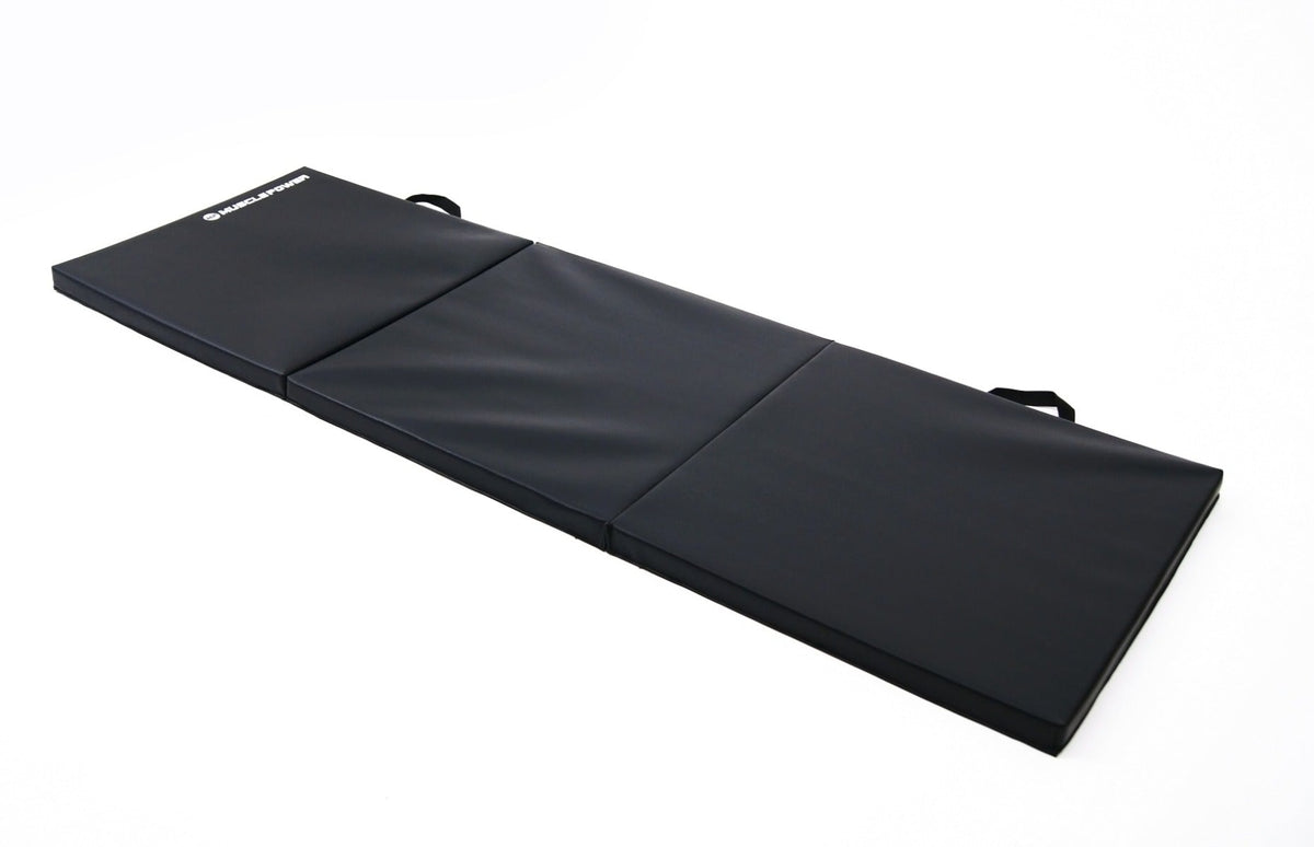 Muscle Power Tri-Fold Mat - Opvouwbare Yogamat - Zwart - In gebruik