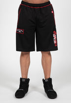 Gorilla Wear Marlow Mesh Shorts - Zwart/Rood - In gebruik