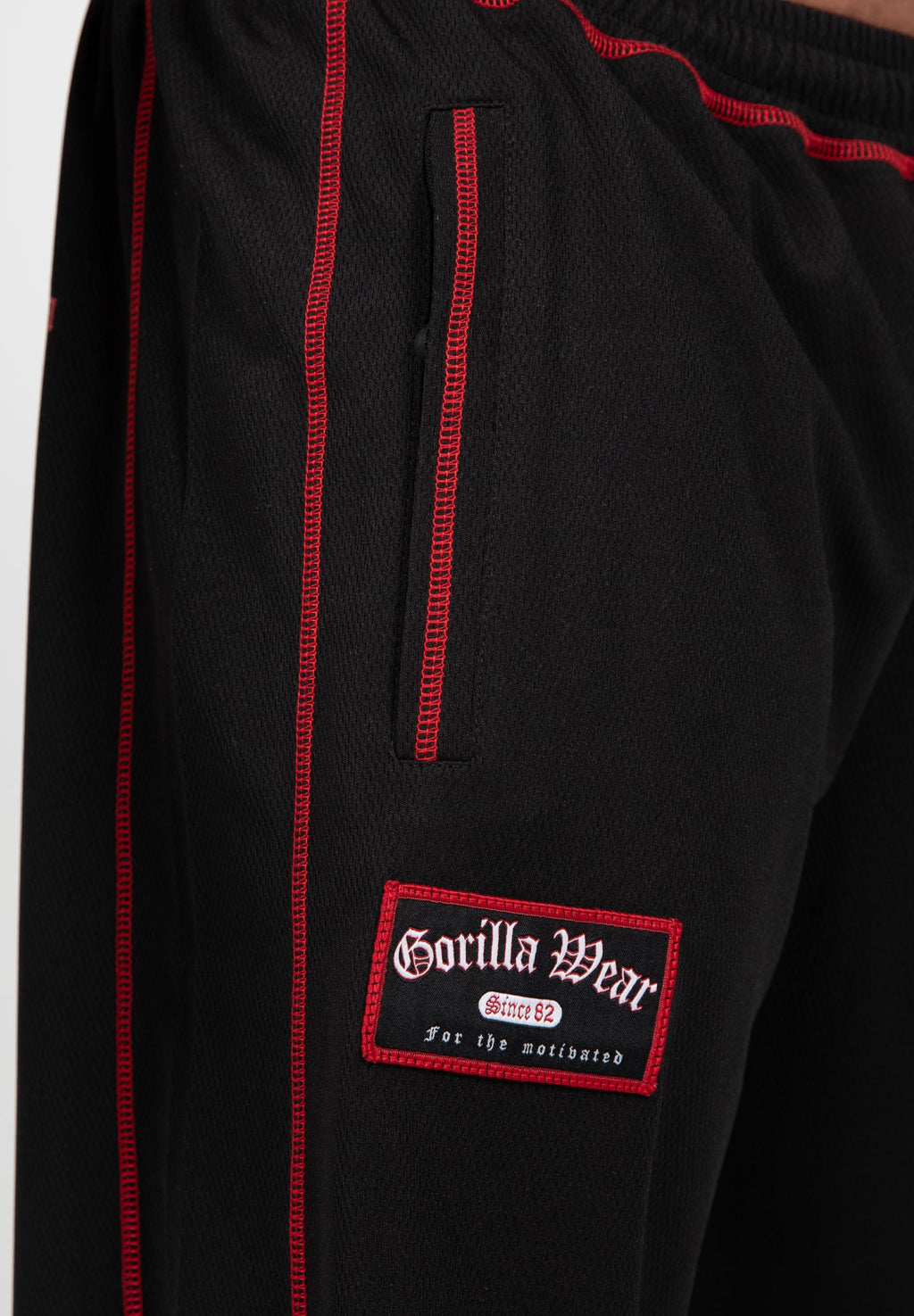 Gorilla Wear Marlow Mesh Shorts - Zwart/Rood - Afbeelding 8