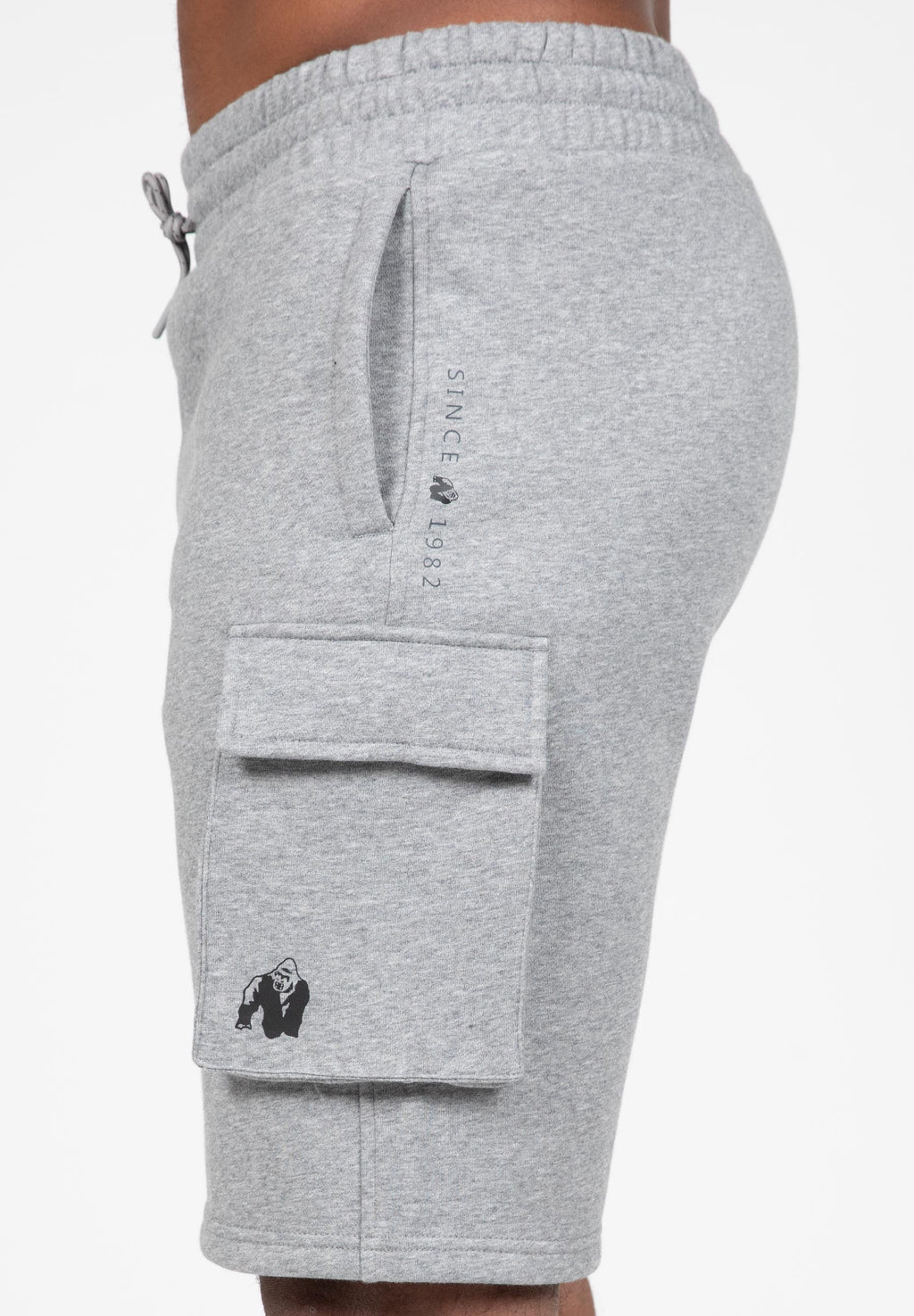 Gorilla Wear Hudson Cargo Sweat Shorts - Grijs Gemeleerd - In gebruik