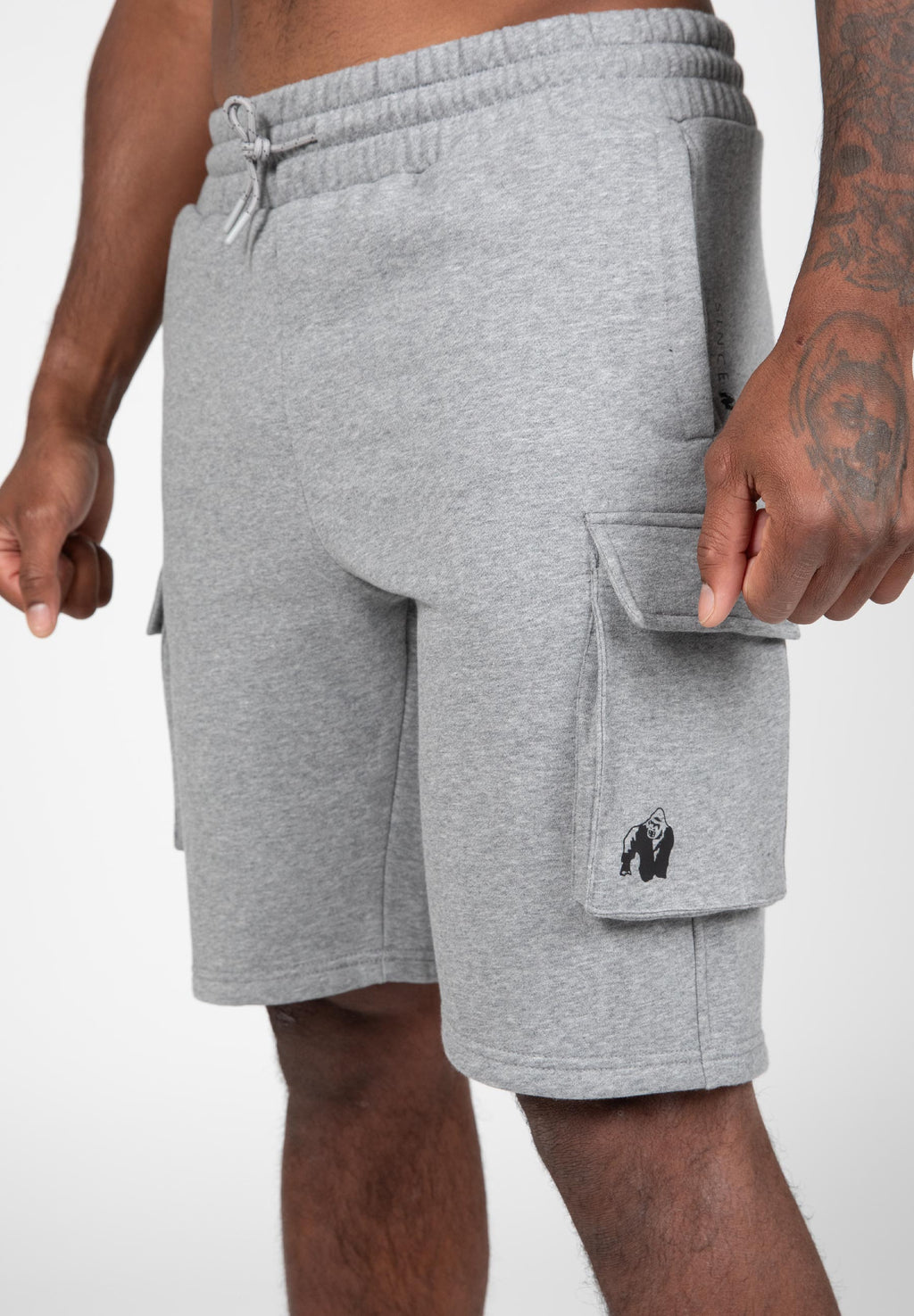 Gorilla Wear Hudson Cargo Sweat Shorts - Grijs Gemeleerd - Afbeelding 5
