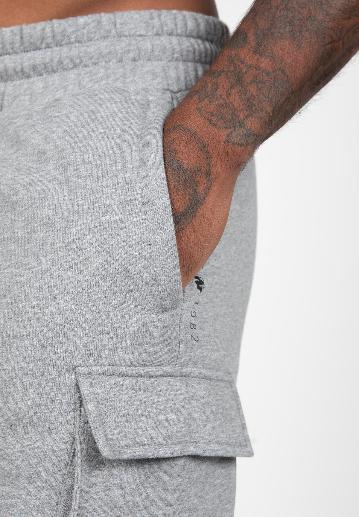 Gorilla Wear Hudson Cargo Sweat Shorts - Grijs Gemeleerd - Afbeelding 6