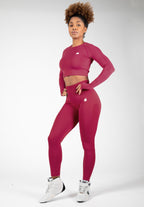 Gorilla Wear Hilton Seamless Cropped Longsleeve - Fuchsia - In gebruik