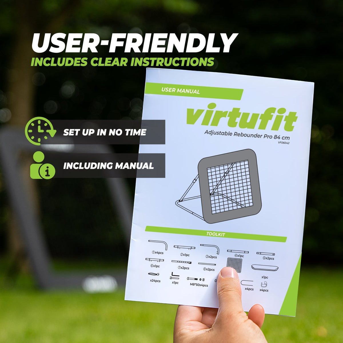 VirtuFit Verstelbare Rebounder Pro - Kickback - 84 x 84 cm - Afbeelding 9
