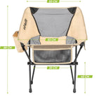 VirtuFit Camping Stoel Compact - Strandstoel - Opvouwbaar - Beige - In gebruik