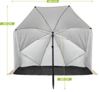 VirtuFit Strandparasol - Windscherm - Strandtent - 160 cm - Beige - In gebruik