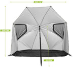 VirtuFit Strandparasol Premium - Windscherm - Strandtent - 200 cm - Grijs - In gebruik