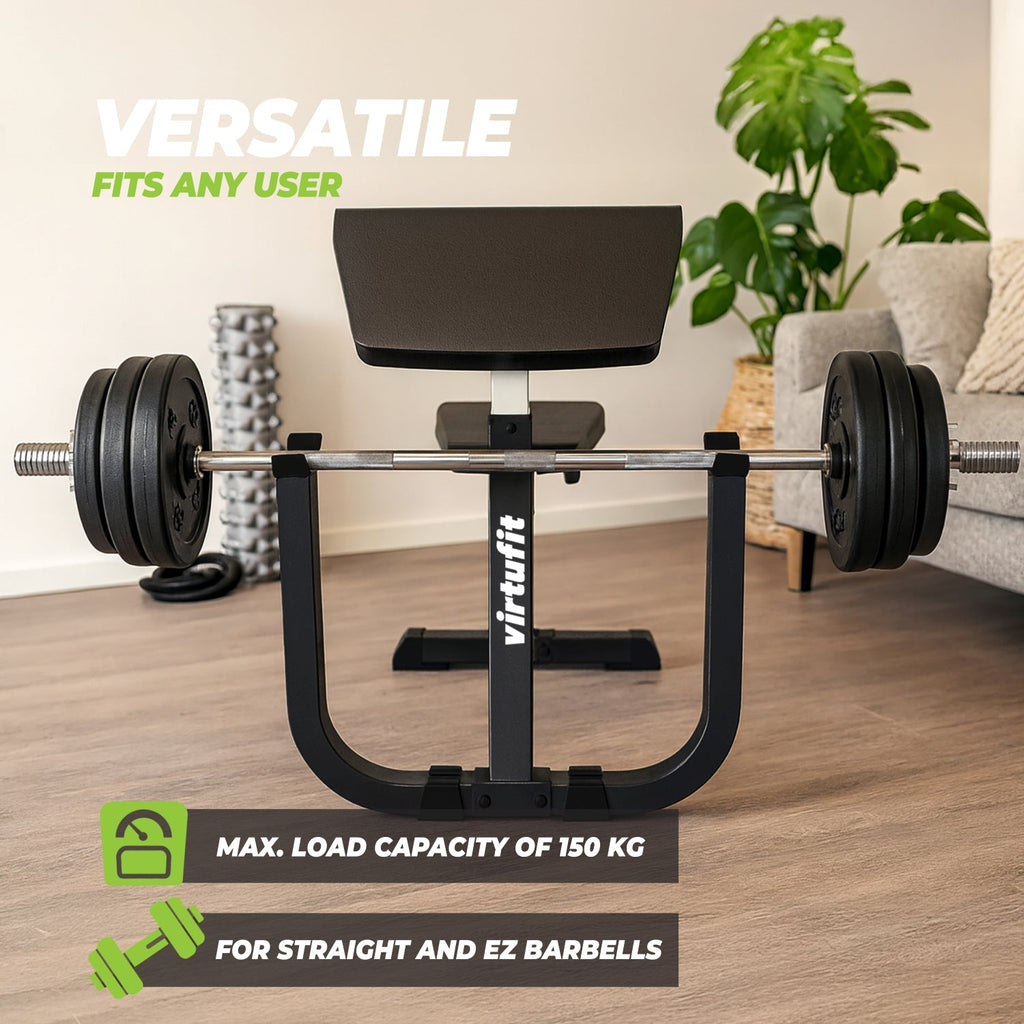 VirtuFit Preacher Curl Station - Halterbank - In gebruik