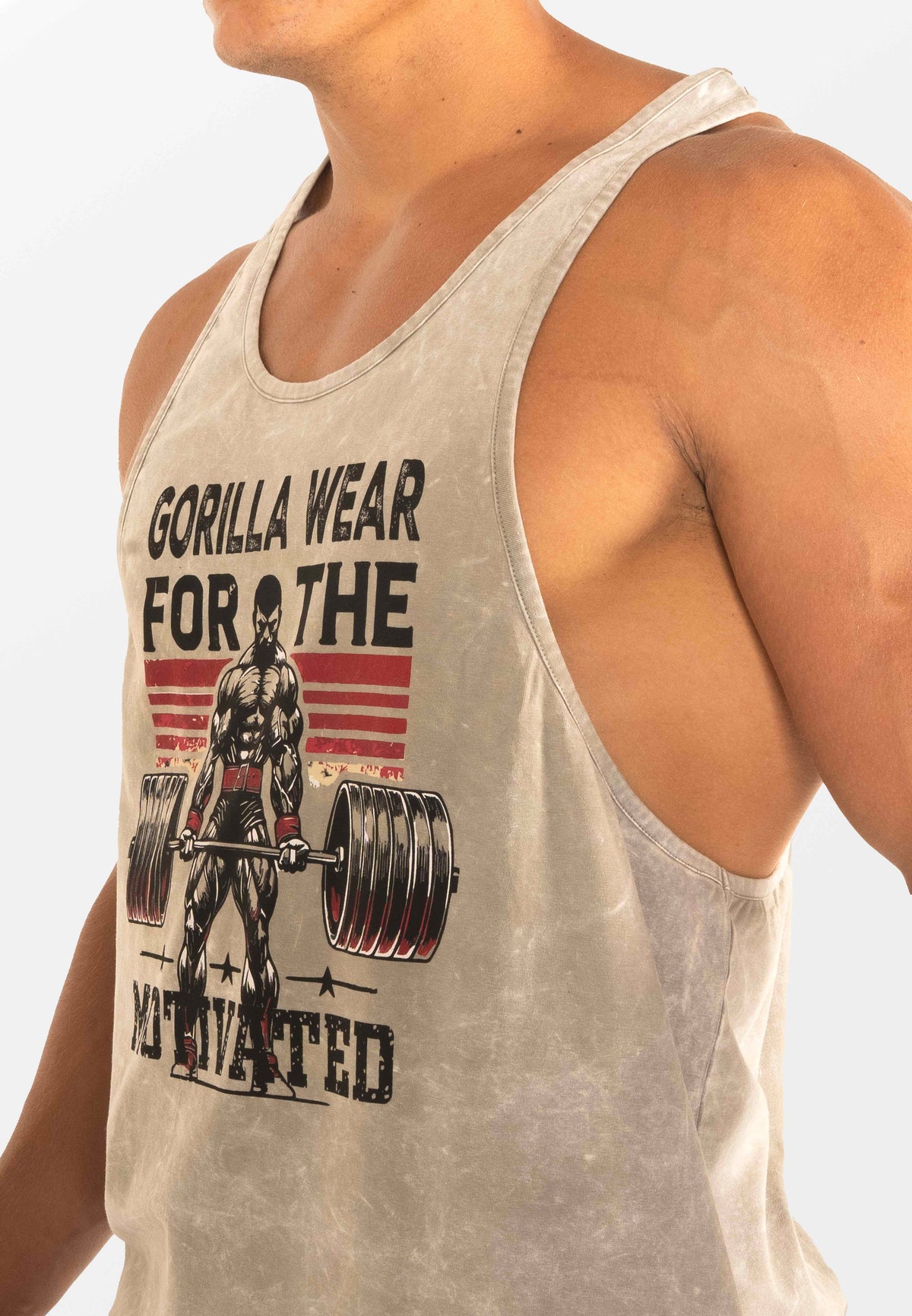 Gorilla Wear Churchill Stringer - Verwassen Groen - In gebruik