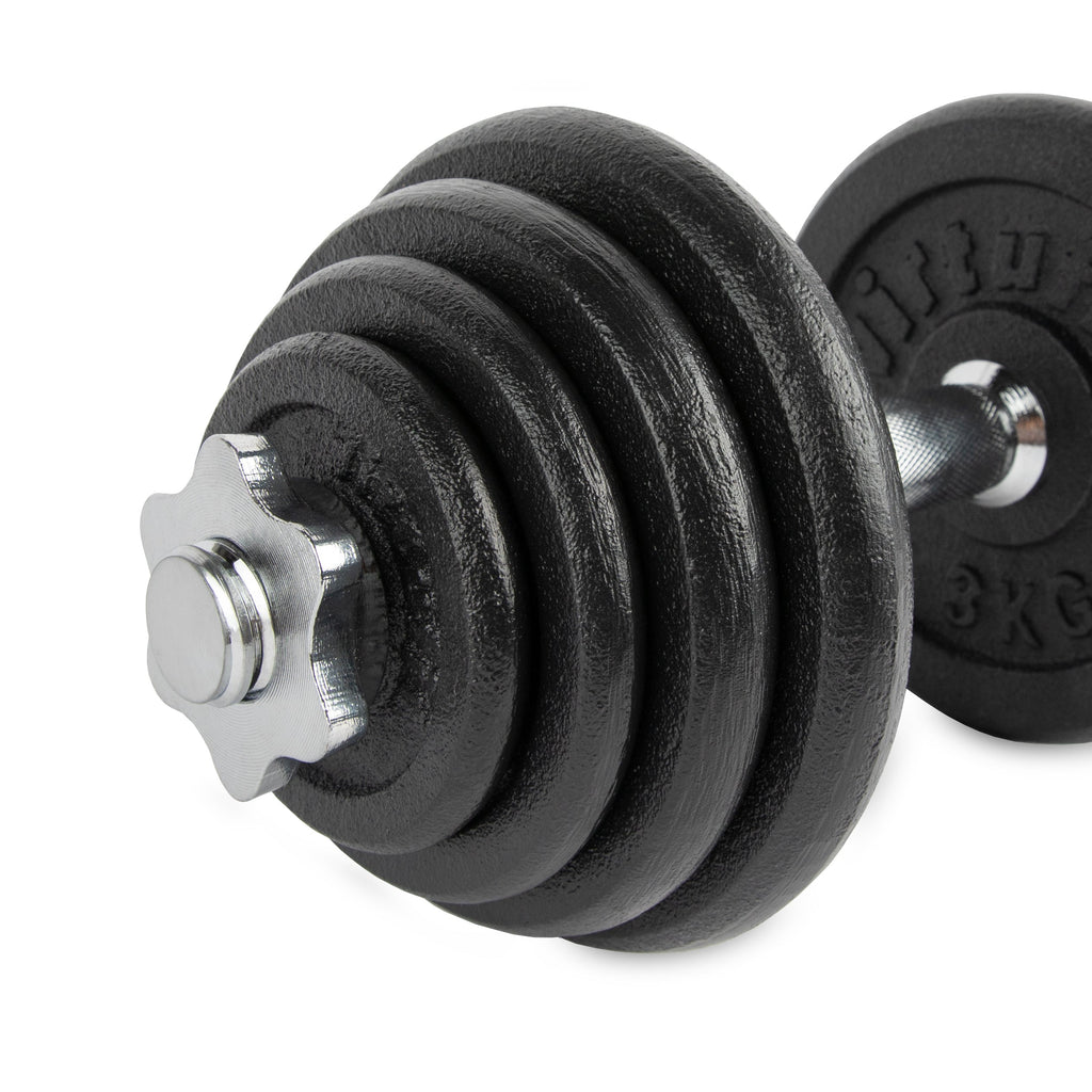 VirtuFit Verstelbare Dumbbellset Pro - Halterset - Gietijzer - 1 x 15 kg - Aanzicht