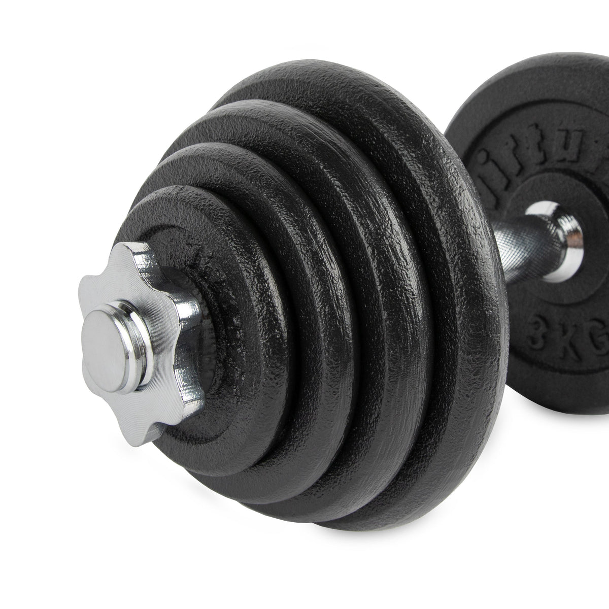 VirtuFit Verstelbare Dumbbellset Pro - Halterset - Gietijzer - 1 x 15 kg - Aanzicht