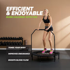 VirtuFit Opvouwbare Fitness Trampoline met Handvat - Zwart - 100 cm - In gebruik