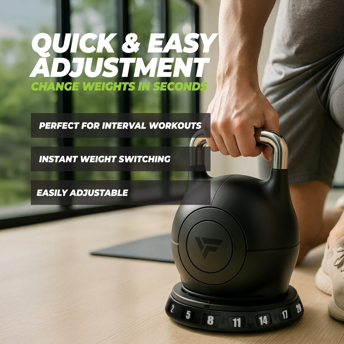 VirtuFit Verstelbare Kettlebell 20 kg - Afbeelding 5