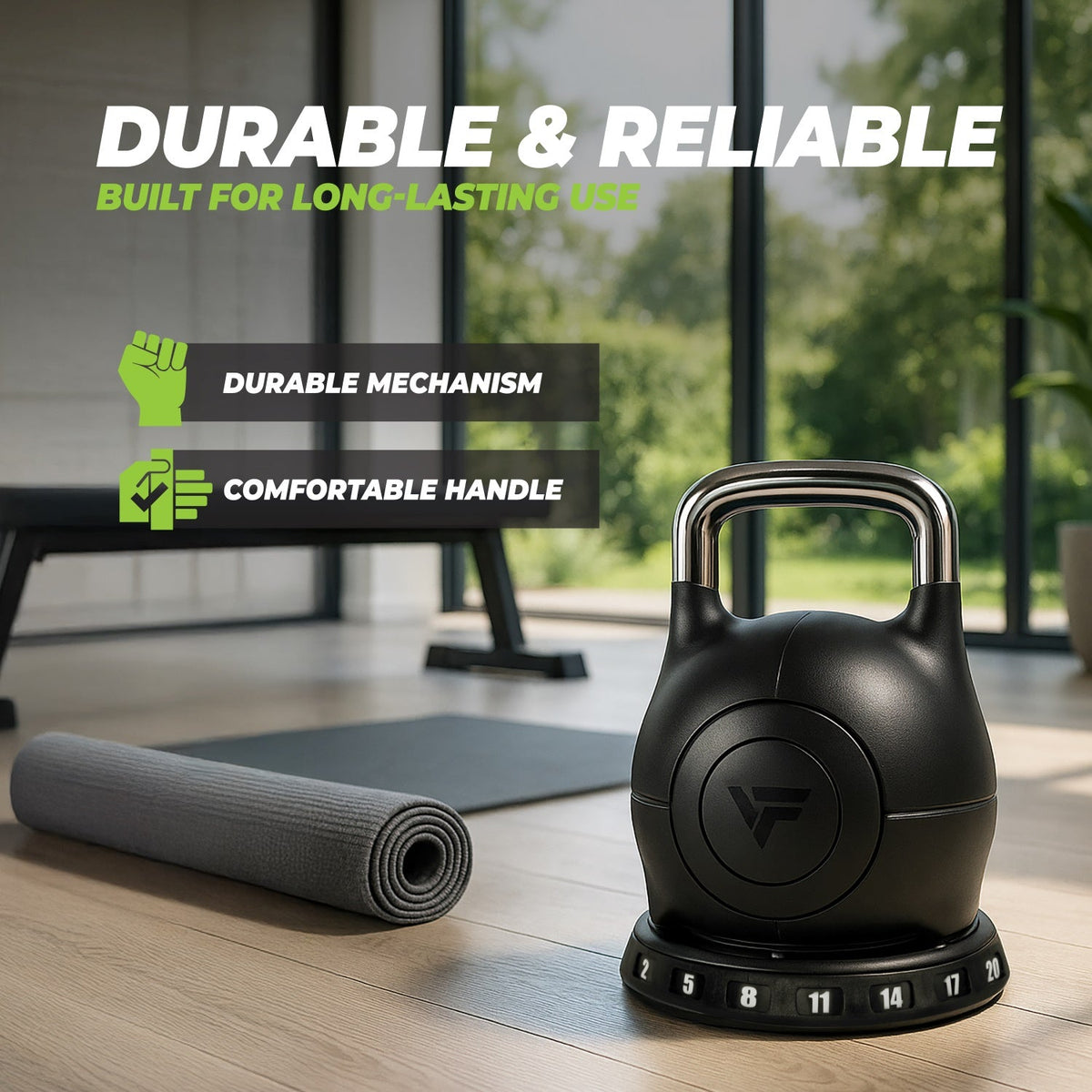 VirtuFit Verstelbare Kettlebell 20 kg - Afbeelding 6