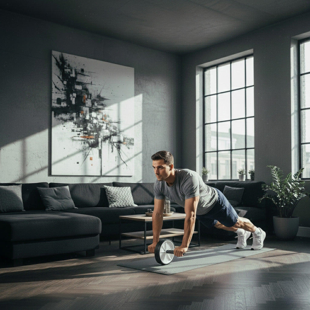 VirtuFit Dubbel Buikspierwiel - Ab Wheel - In gebruik