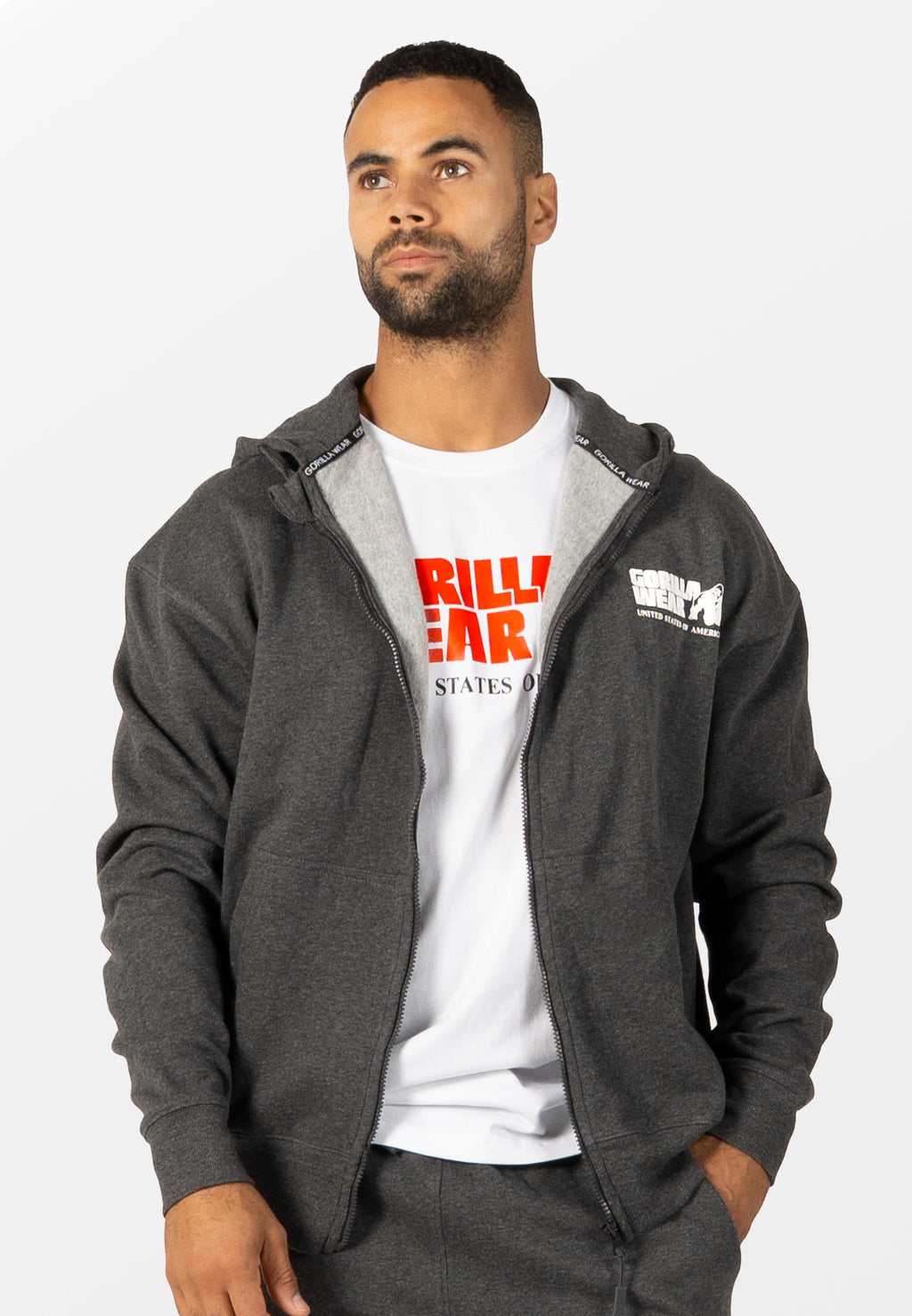 Gorilla Wear Classic Oversized Vest - Donkergrijs Gemeleerd - Afbeelding 6
