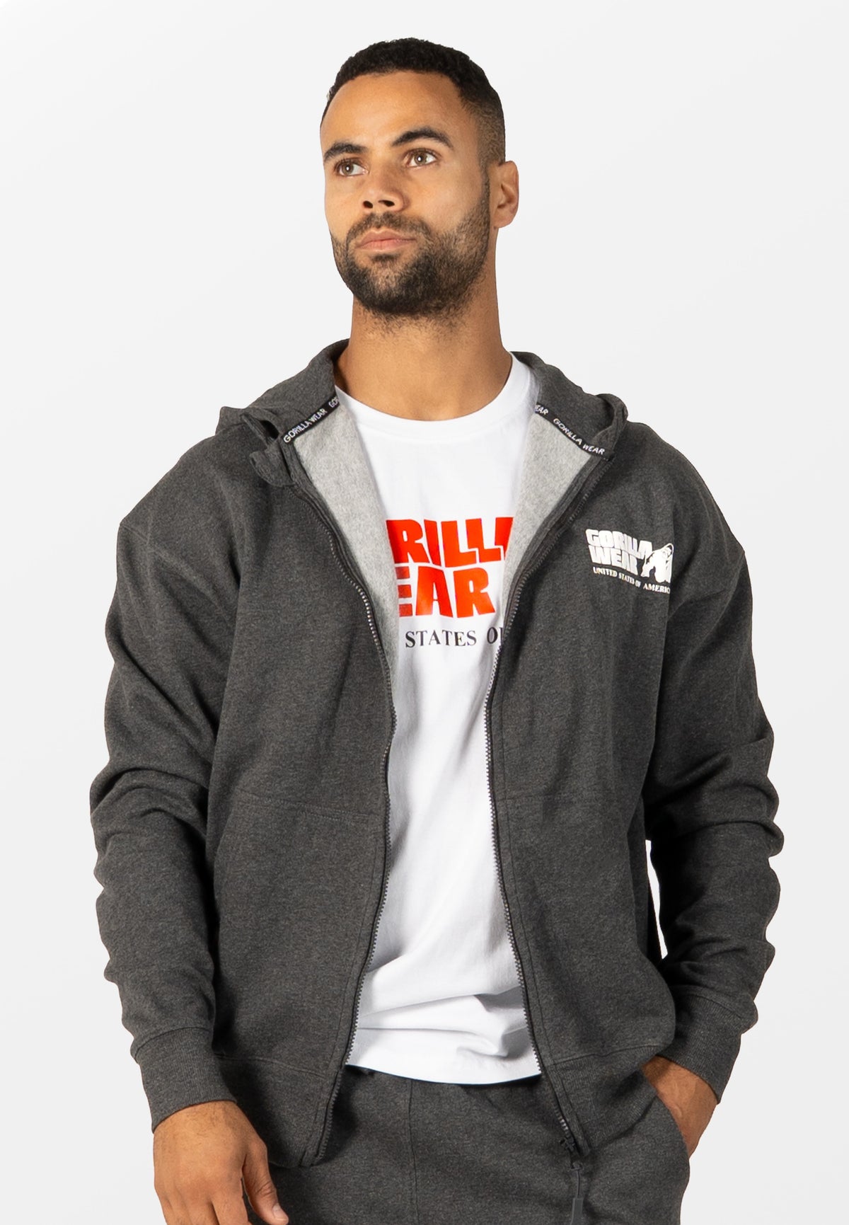 Gorilla Wear Classic Oversized Vest - Donkergrijs Gemeleerd - Afbeelding 6