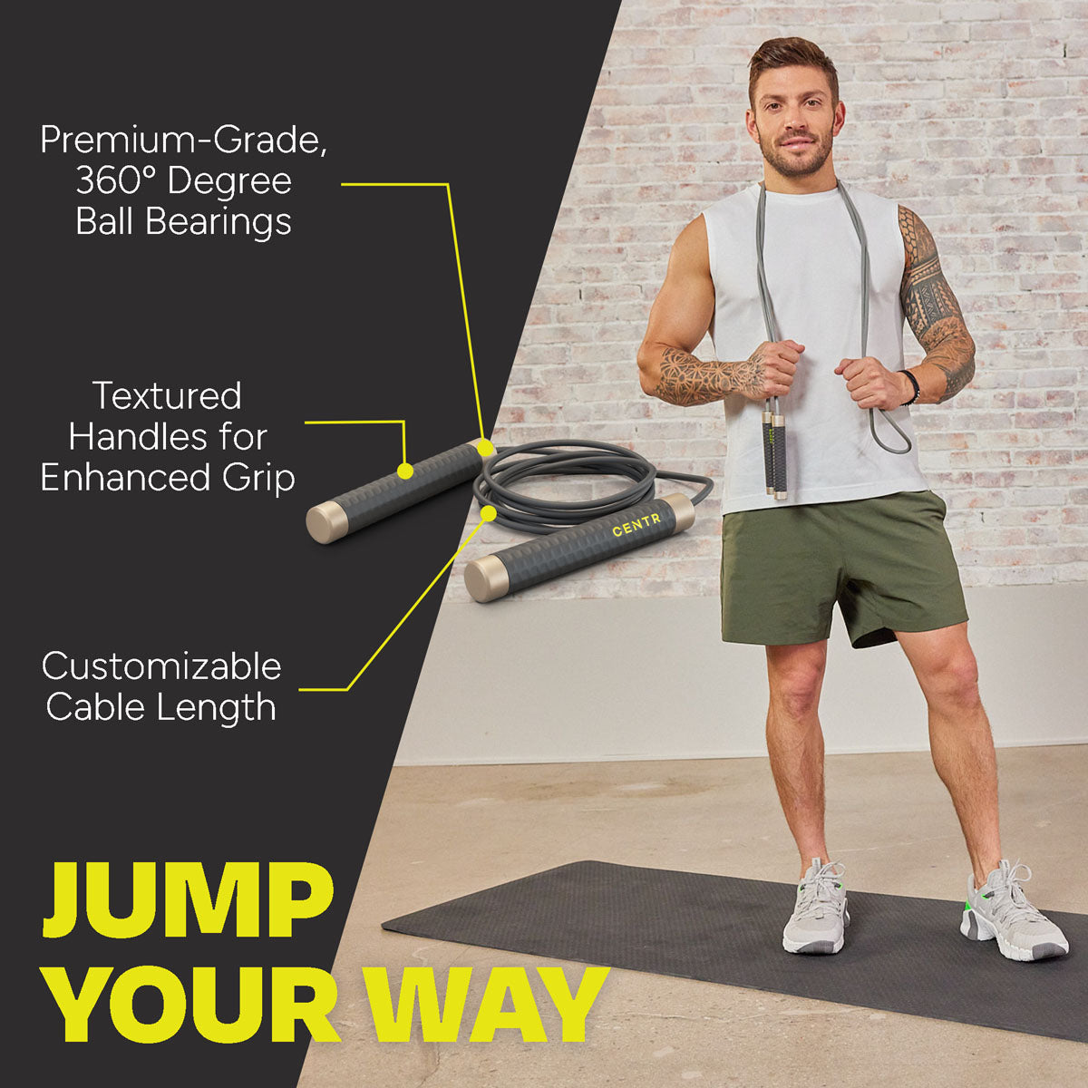 Centr CJR Jump Rope - Verstelbaar Springtouw - In gebruik